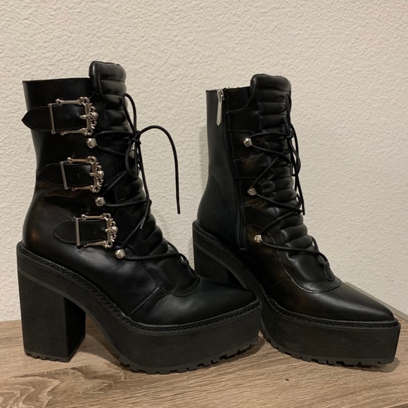 pointed platform boots